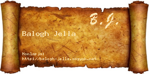 Balogh Jella névjegykártya